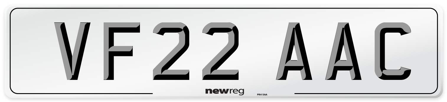 VF22 AAC Number Plate from New Reg